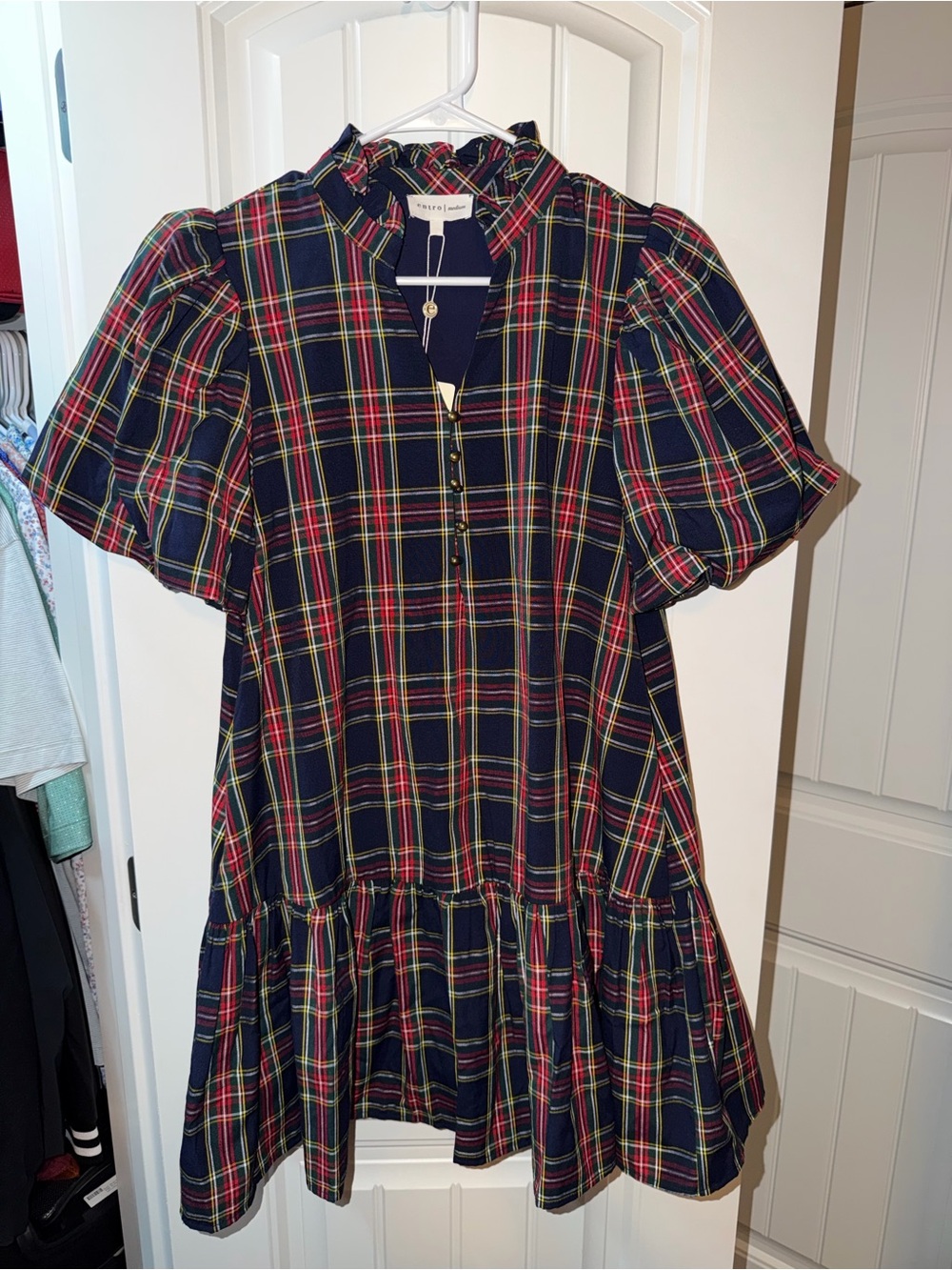 NWT Entro Plaid Babydoll Dress